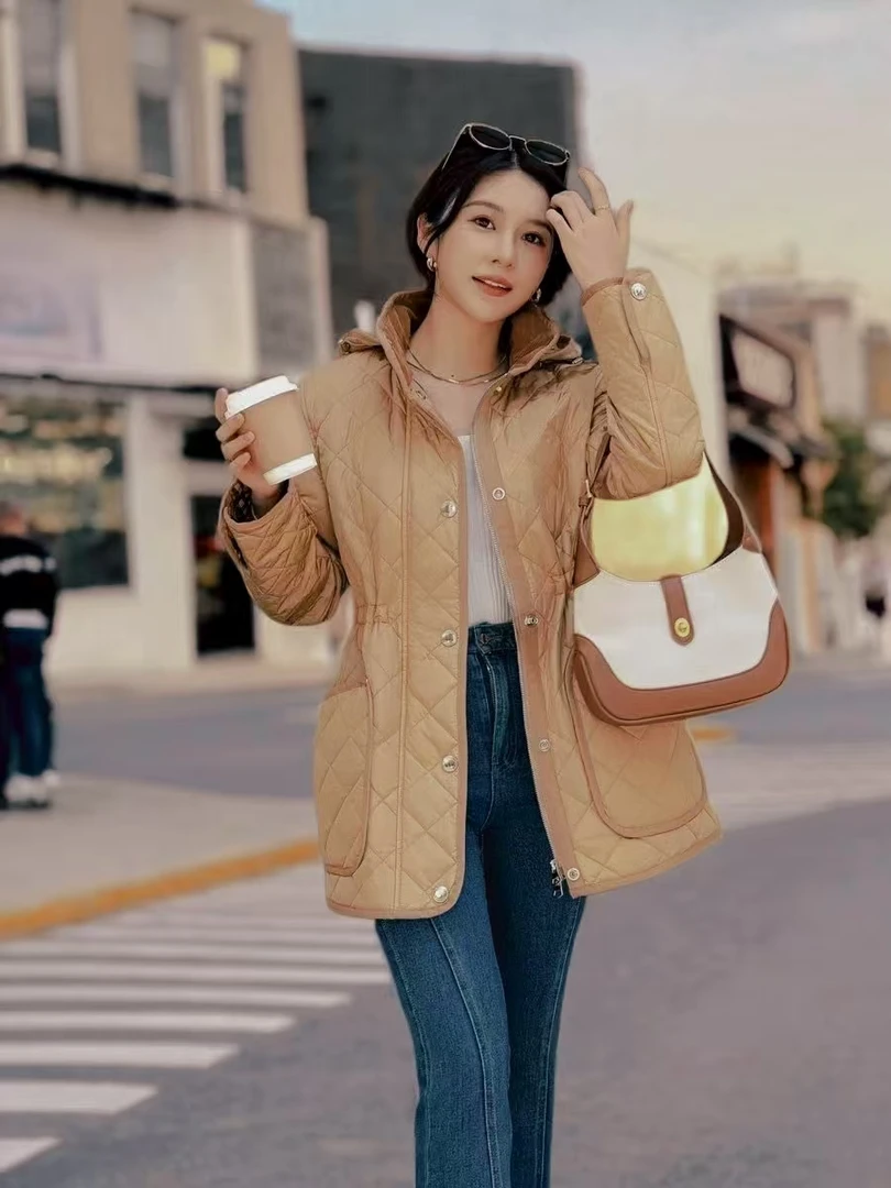 【定制系列】秋上新帽子可拆中长款棉服-8288