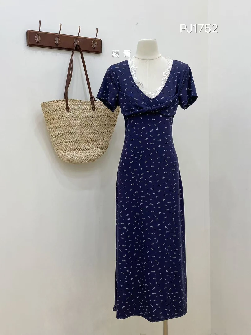 JUNXI@PJ1752 韩系碎花温柔韩系气质减龄连衣裙 6-25