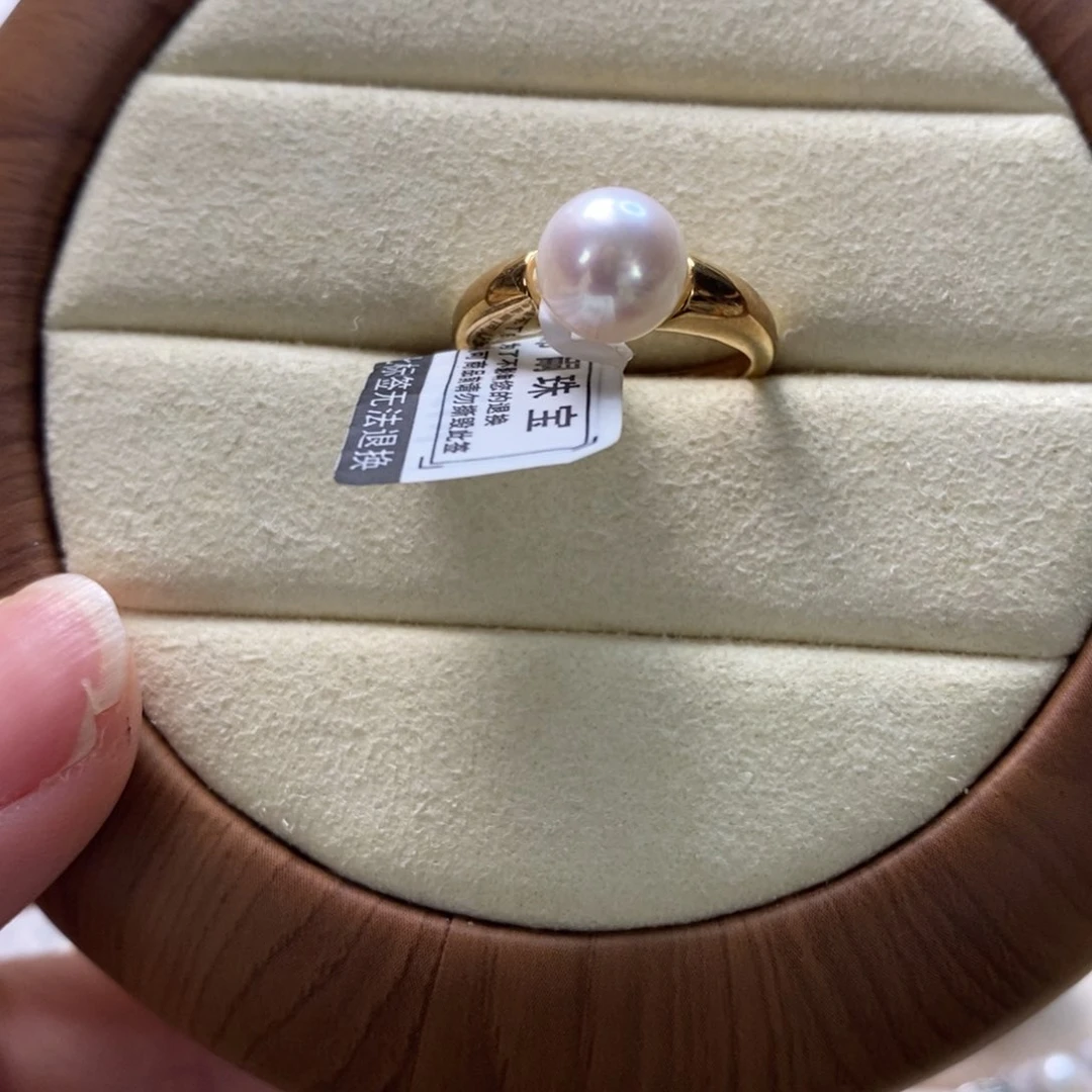 海水珍珠戒指银S925镶嵌