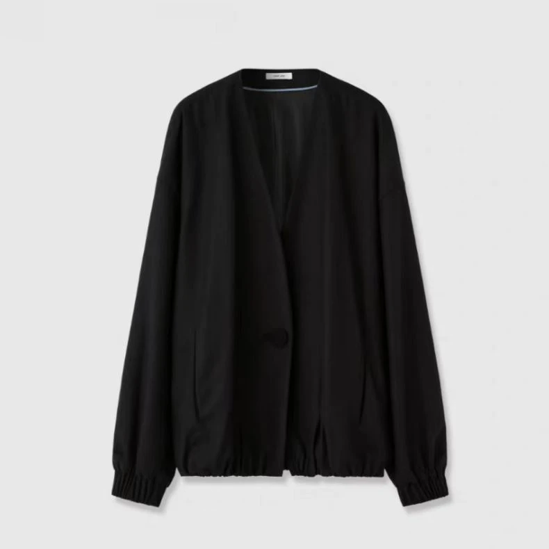 短款大衣长袖小众设计感常规款文艺风开衫常规宽松韩版百搭