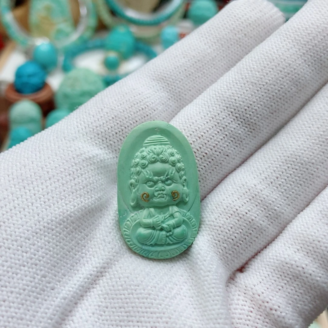 绿松石未镶嵌不动明王