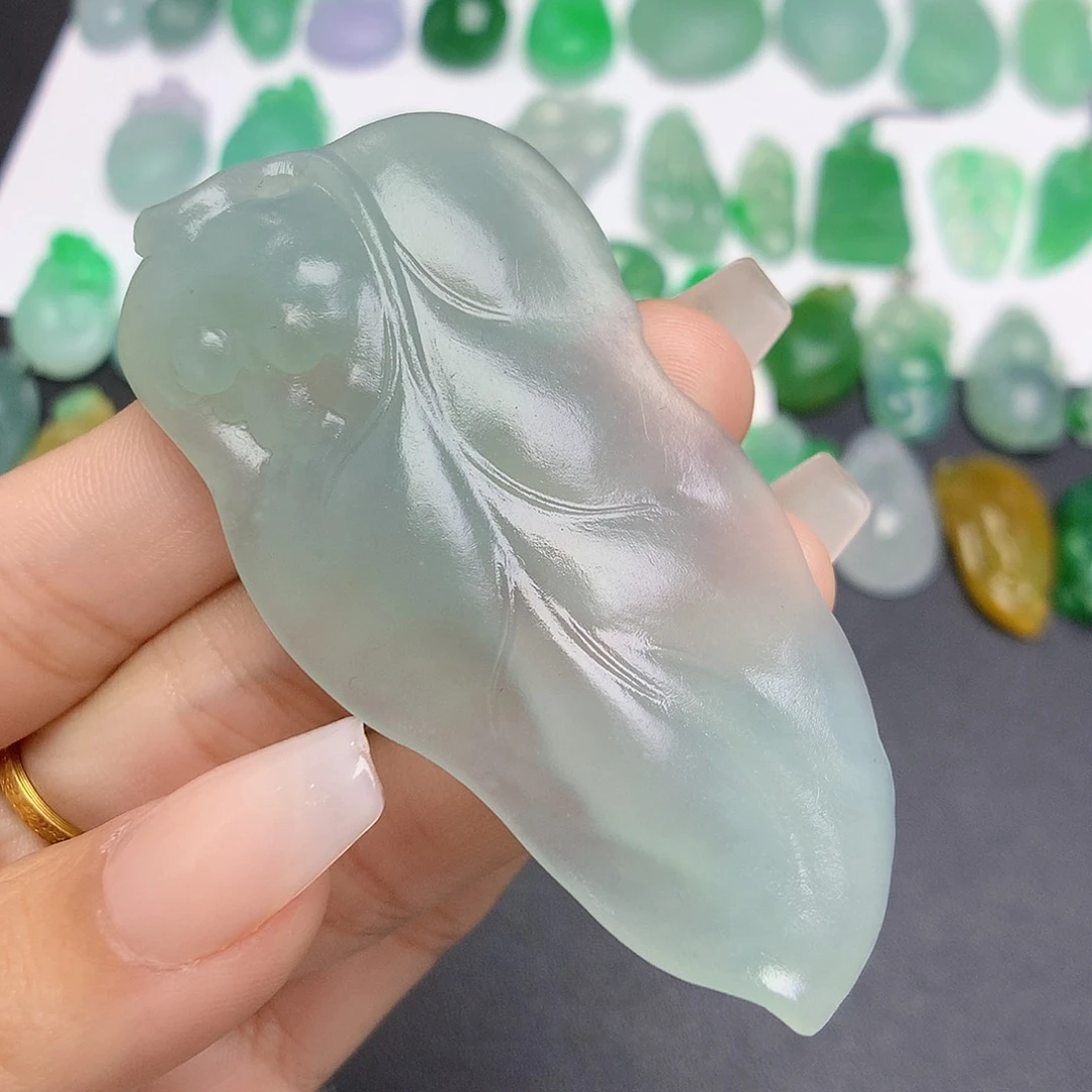 定制翡翠未镶嵌菩提叶