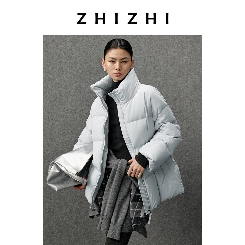 【踏雪系列】致知 剪湘云 立领宽松白鹅绒羽绒服冬季新ZZ2EWWYQ016