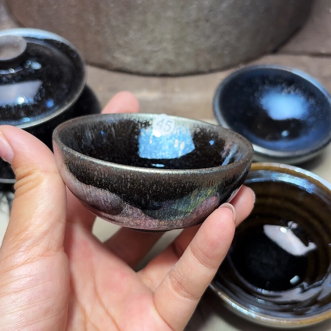 茶盏义兴龙窑建盏45微瑕