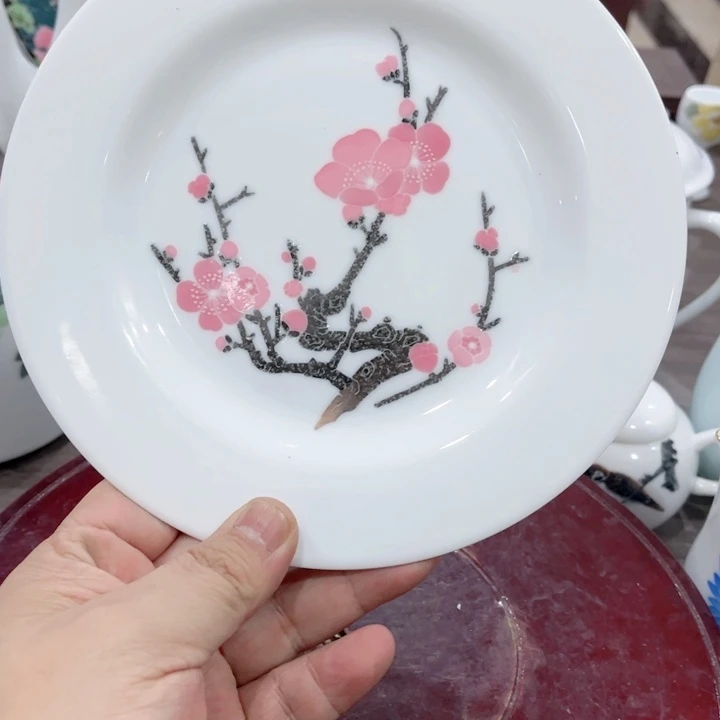 碟釉下五彩的瓷器和瓷器