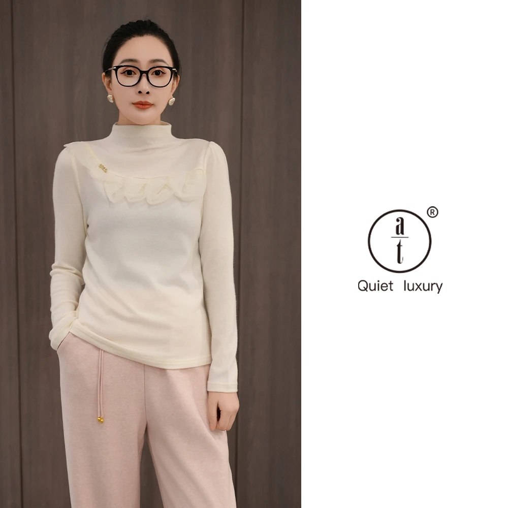 AT-精美荷叶边半高领内搭打底衫-衣长60-ZDK256496
