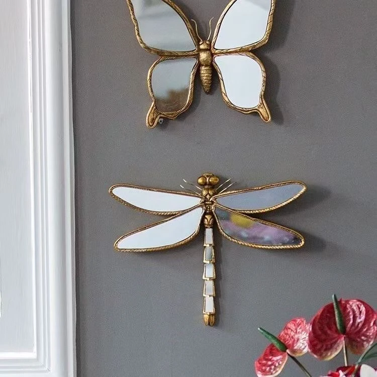 复古蝴蝶蜻蜓燕子壁挂墙背景墙装饰画轻奢法式客厅壁饰