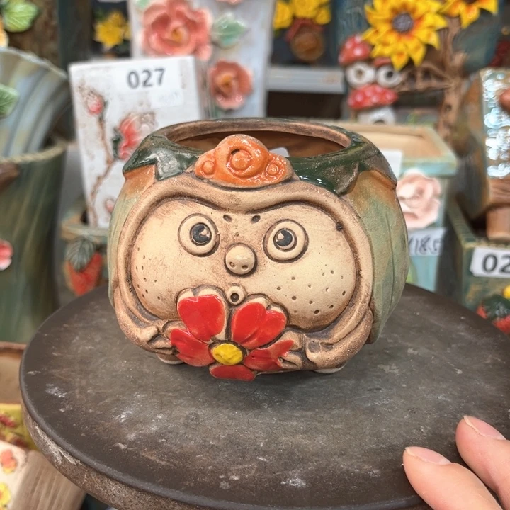 紫砂花盆粗陶材质多肉花盆