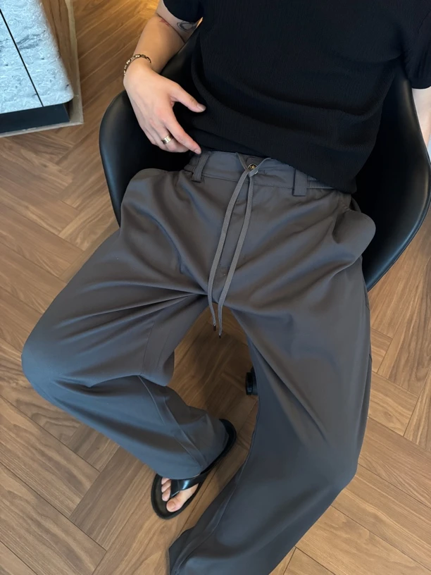 超超超会穿｜松弛感西裤凉感冰皮夏季长裤百搭松紧腰老钱风
