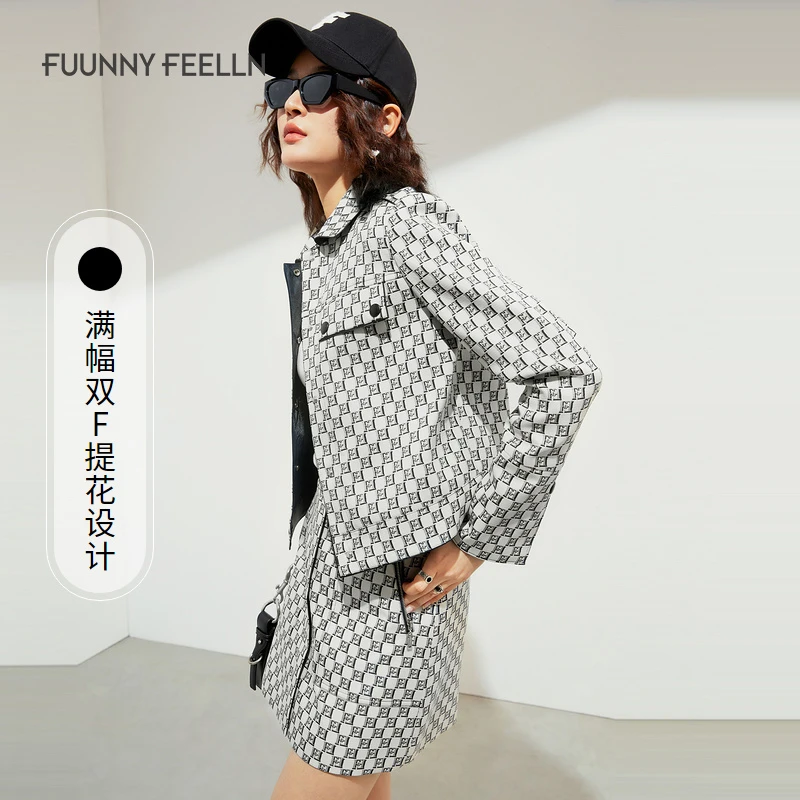 【达人专属】FF||仿佛半身裙女高腰短裙包臀提花a字裙流时尚FW00641