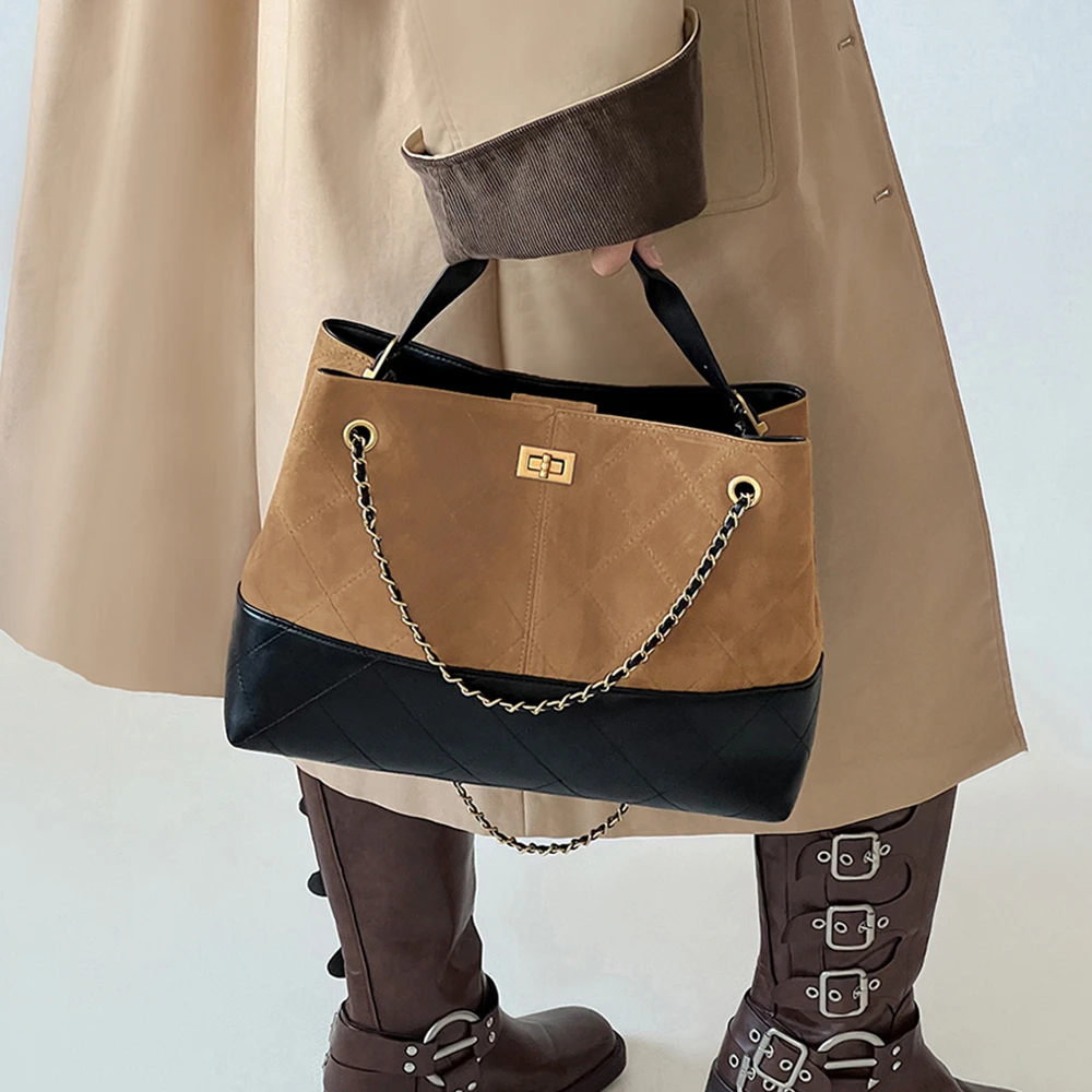 DOUBLE.R【榛果味儿】原创·高智感链条托特包 2025新款包 斜挎包包