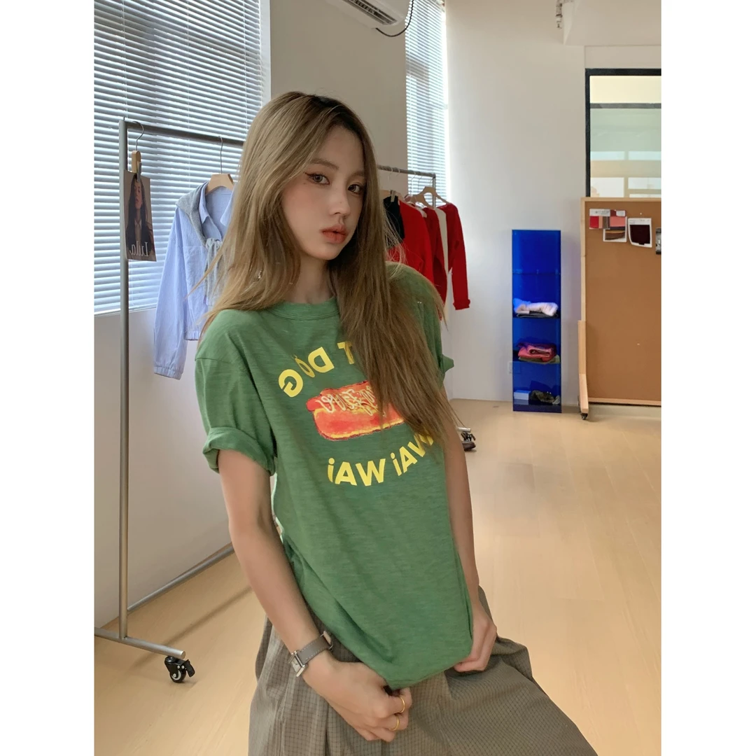 【Hot 字母短T】夏季新款短袖字母宽松型印花T恤百搭时尚ZYT6607