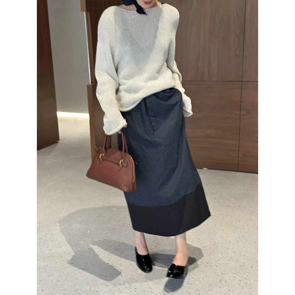 SHIIEELL 夏季新款品质时尚法式波点松紧腰拼接半身裙女W8439