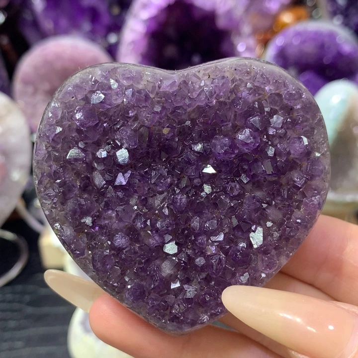 珠宝半成品紫晶未镶嵌福利爱心