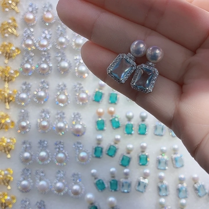 淡水珍珠合金耳饰