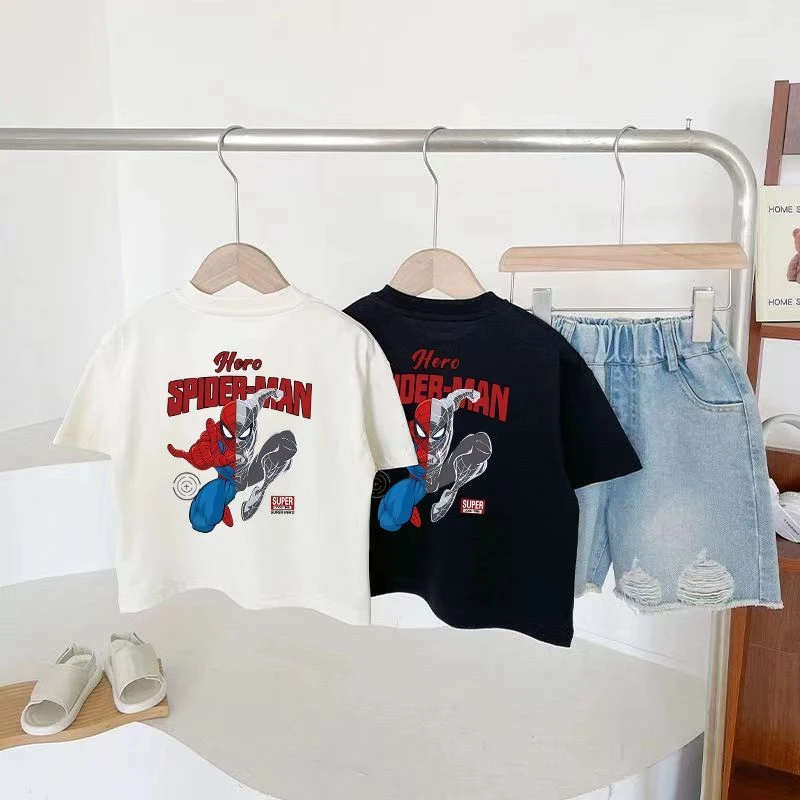 卡通新款夏装男童短袖夏季男儿童宝宝蜘蛛侠上衣纯棉童装T恤外穿