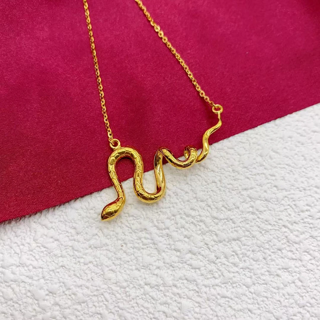 【木韵阁】足金999 5G黄金灵蛇套链精美大气项链 9.26