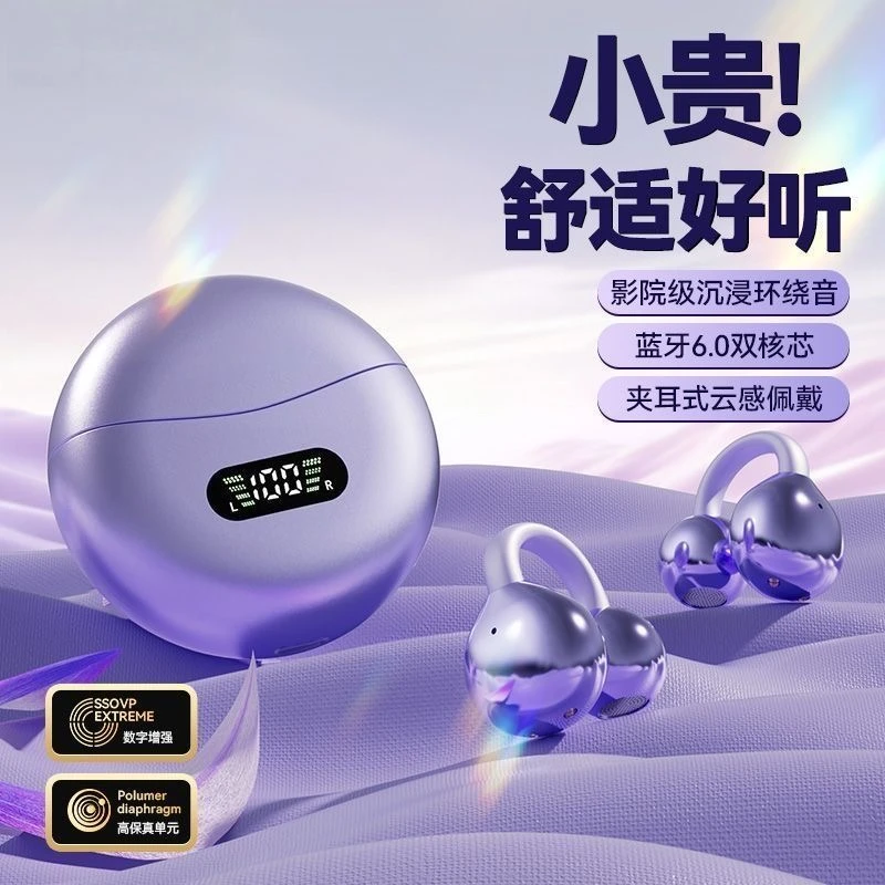 柏林之声2025新款无线蓝牙耳机骨传导不入耳夹耳式高音质运动专用