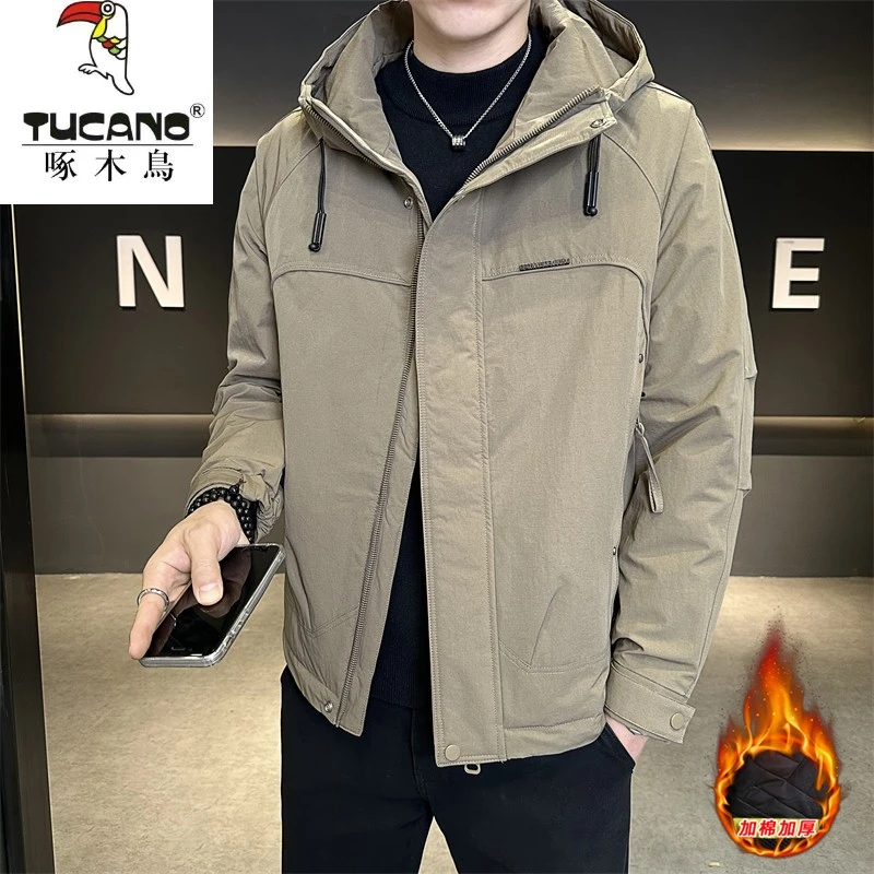 TUCANO/啄木鳥秋季情侣款净版加棉加厚抗寒0度连帽防风耐磨冲锋衣