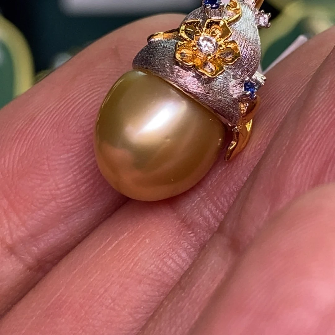 颈饰银S925镶嵌海水珍珠