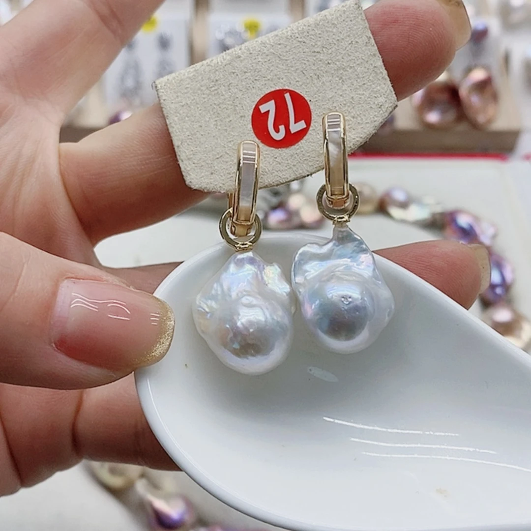 【闪购商品】淡水珍珠耳饰9K金镶嵌
