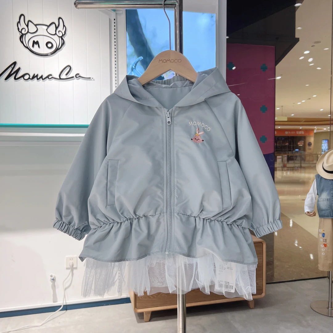 MOMOCO春秋季欧若风女童绣花蕾丝花边外套77530107027