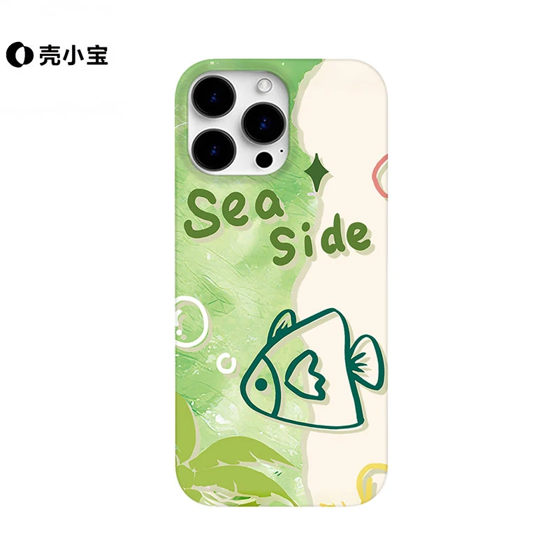 浅绿小鱼适用苹果16promax手机壳iphone15小众14pro/13pro趣味12p
