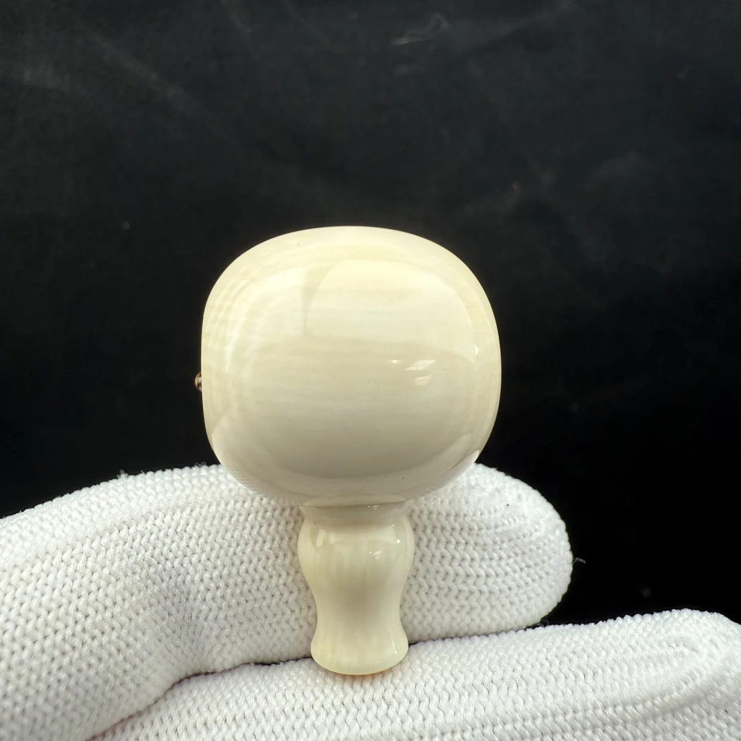 K4694天然猛犸牙 精品乳牙三通23.9*36.8mm 支持鉴定 假一罚十