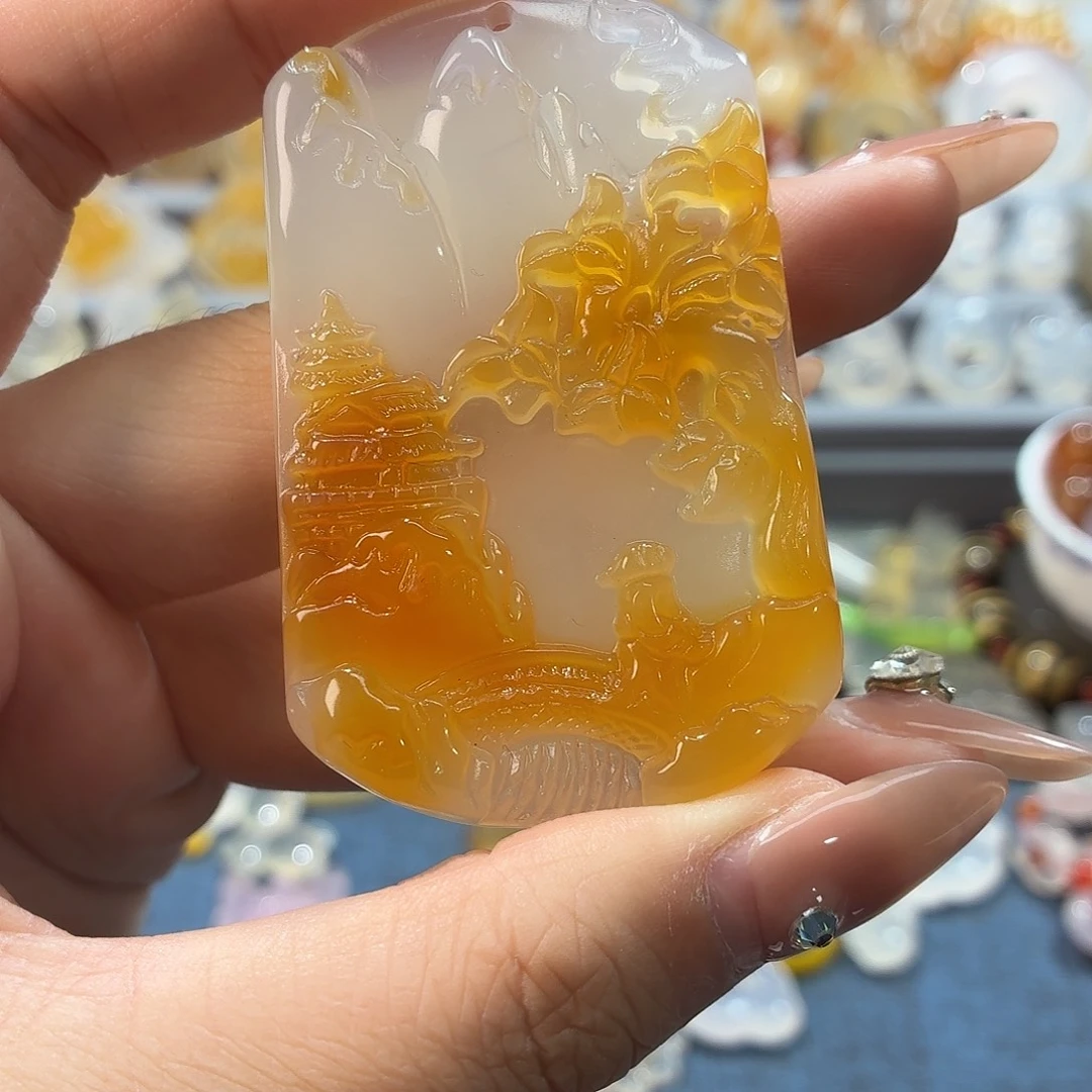 两***瓜玛瑙/玉髓未镶嵌颈饰