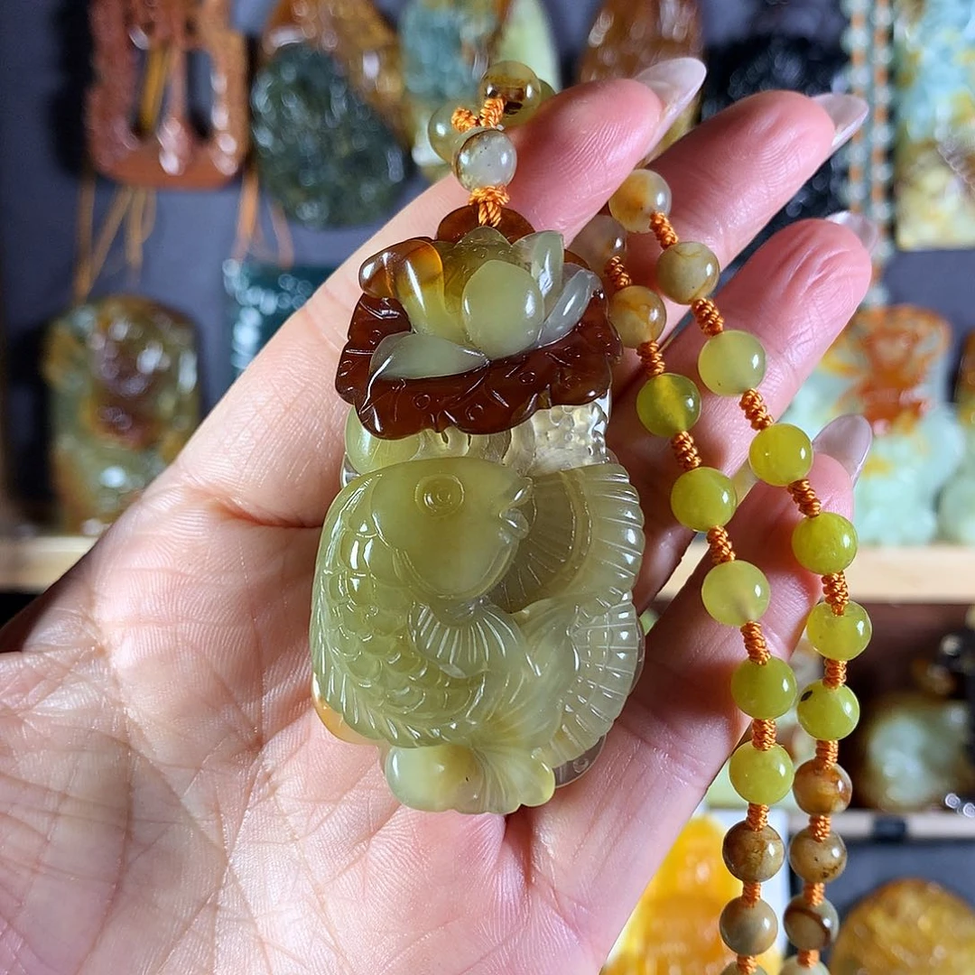 蛇纹石玉未镶嵌吊坠(赠链)用****9