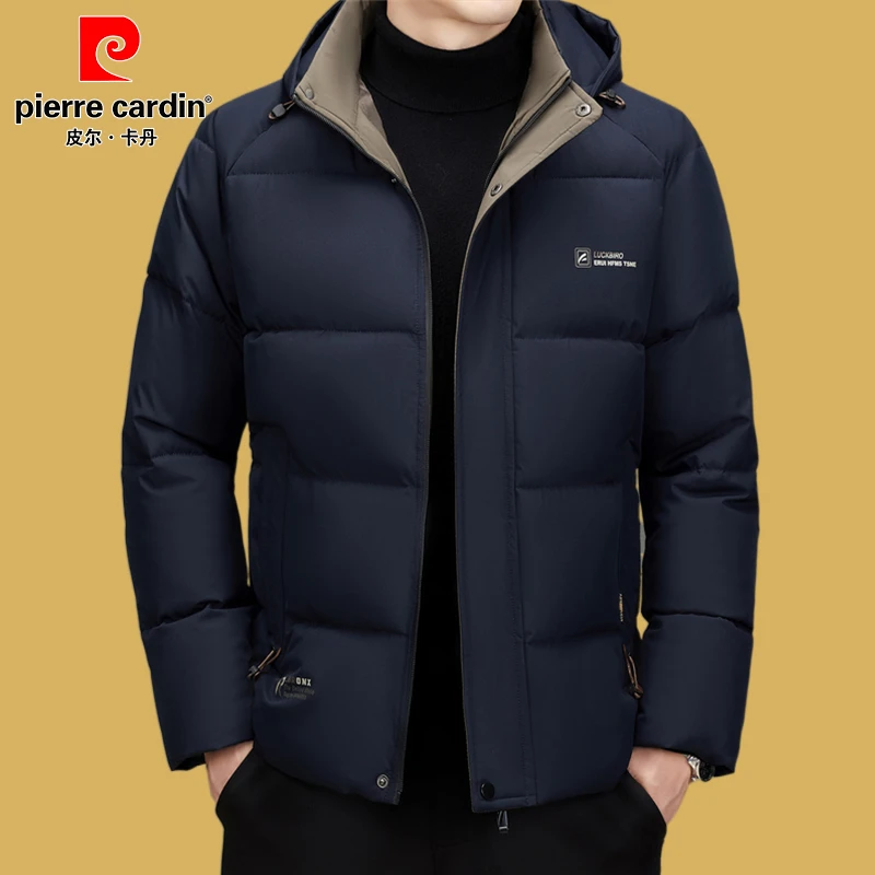 皮尔卡丹2025年冬季加厚连帽棉服男士中年爸爸装保暖休闲大码外套