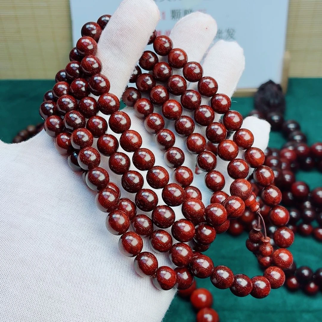 红***树檀香紫檀（小叶紫檀）手串/手链10超顶泥无胶无腊108颗
