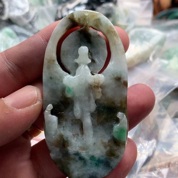 翡翠未镶嵌颈饰保真天然a货翡翠