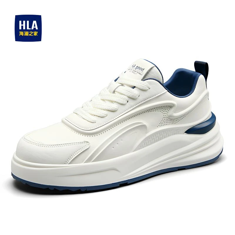 HLA/海澜之家男鞋夏季增高百搭时尚小白鞋软底休闲运动鞋透气板鞋