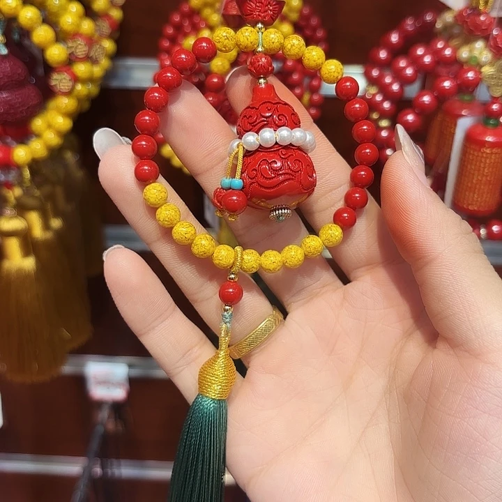 天然辰砂车挂朱砂
