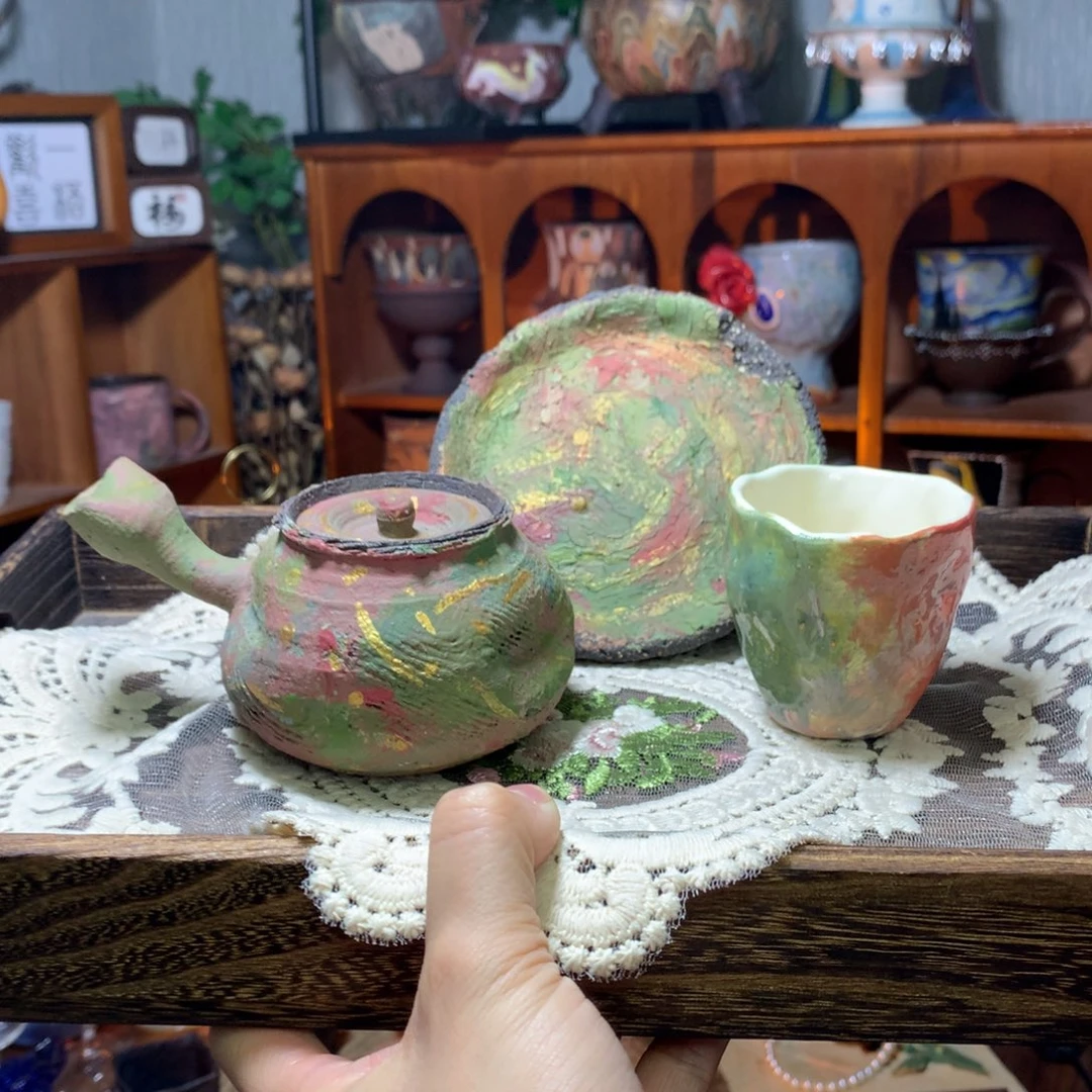 陶｜打翻调色盘油画系列（送瑕疵杯+壶承）