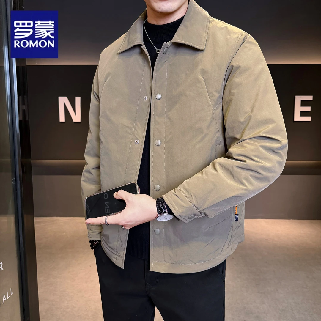 罗蒙男士秋冬季保暖时尚轻薄羽绒服宽松短款百搭帅气韩版潮流外套