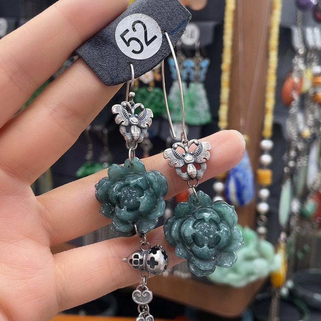 翡翠耳饰银S925镶嵌﹏****ᐝ829yjjhgh