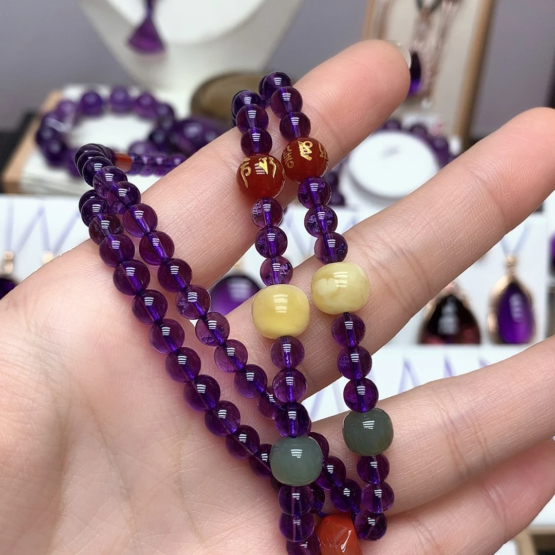 定制50长度珠链不退不换未镶嵌紫晶卡**诺