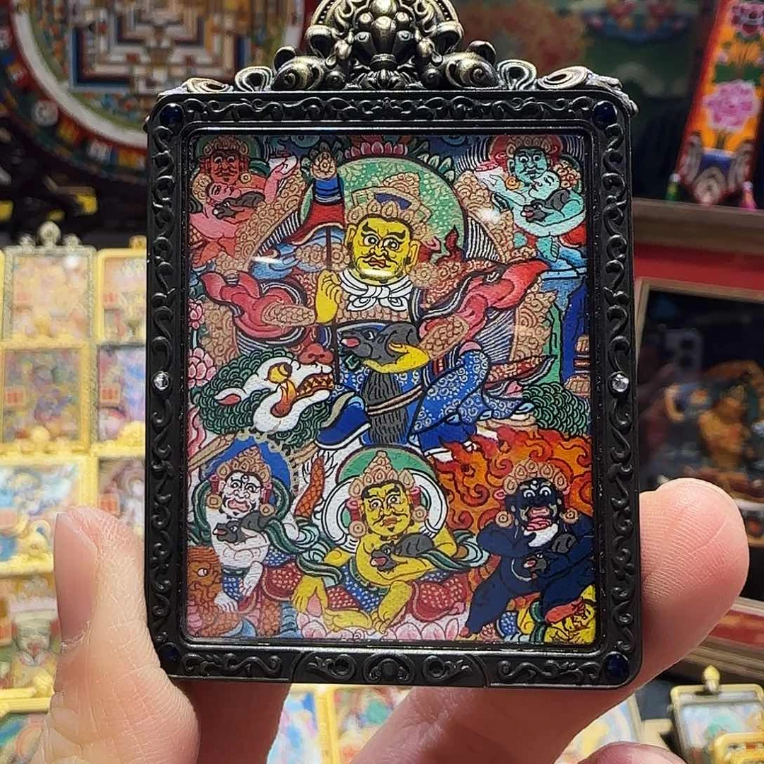 装裱画风****六路财神带壳子的