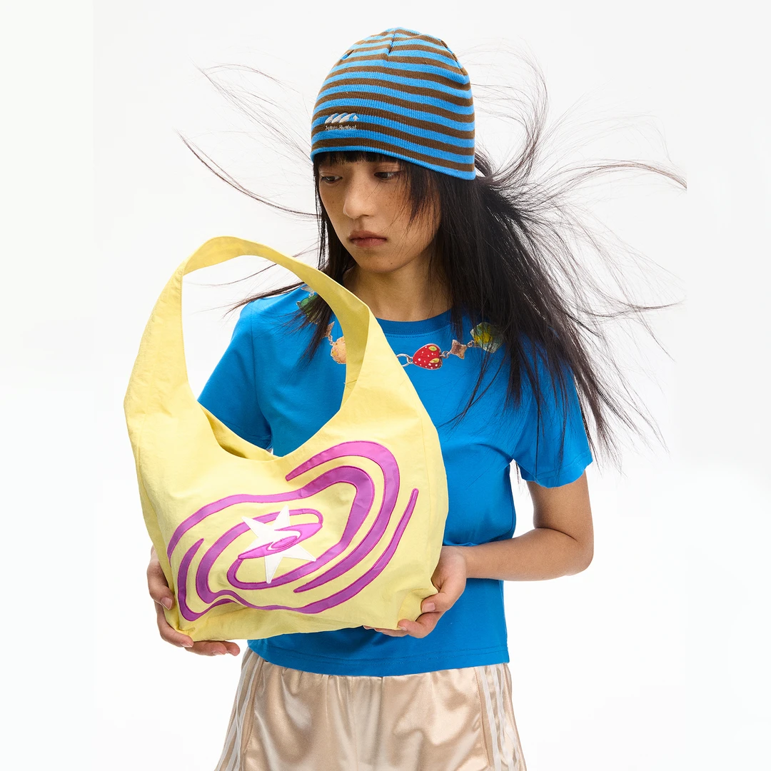 【江南先生】多色创意包边贴布绣漩涡女生时尚百搭腋下包JN52W10