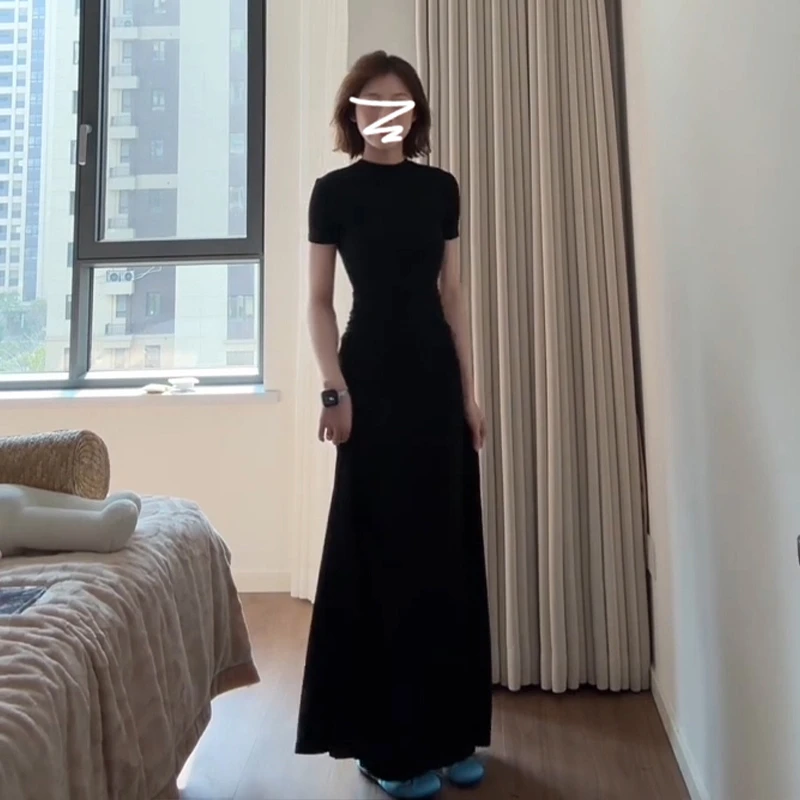 后妈裙2025新款爆款洋气黑色上衣裙子女高级感夏季套装穿搭1617