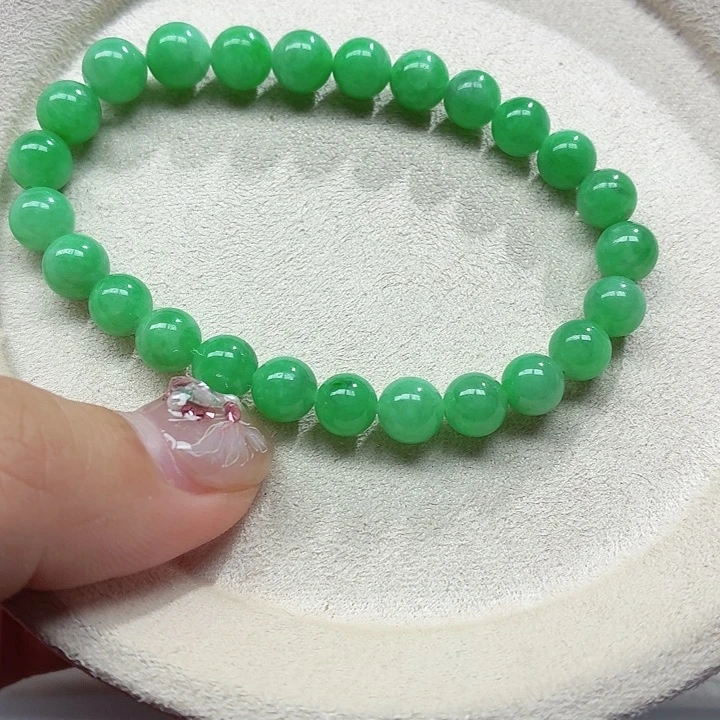 星***海翡翠未镶嵌手链天然缅甸翡翠A货卡7.5