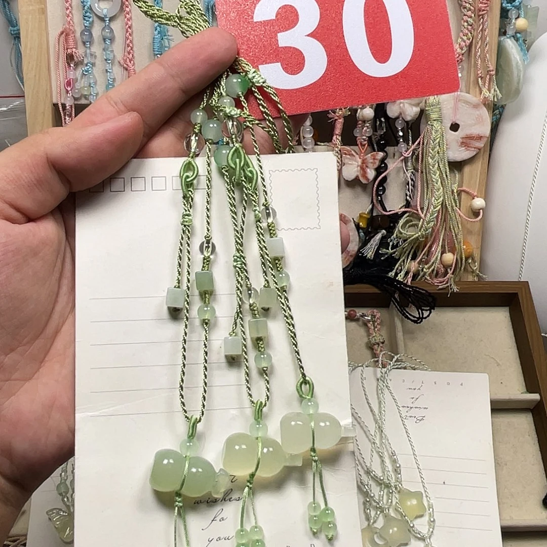 蛇纹石玉合金颈饰