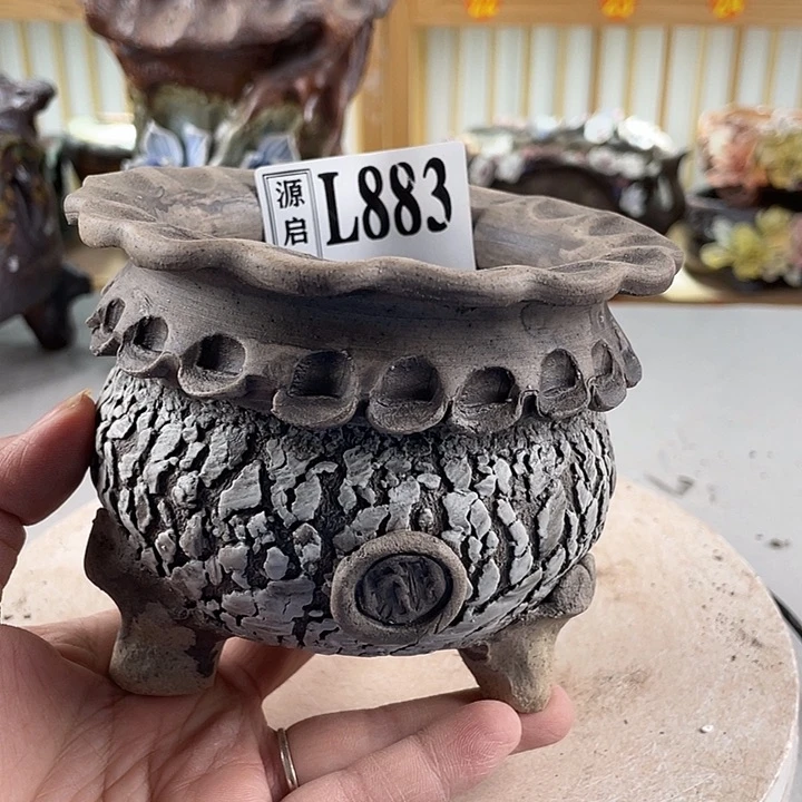 紫砂花盆景德镇陶瓷883