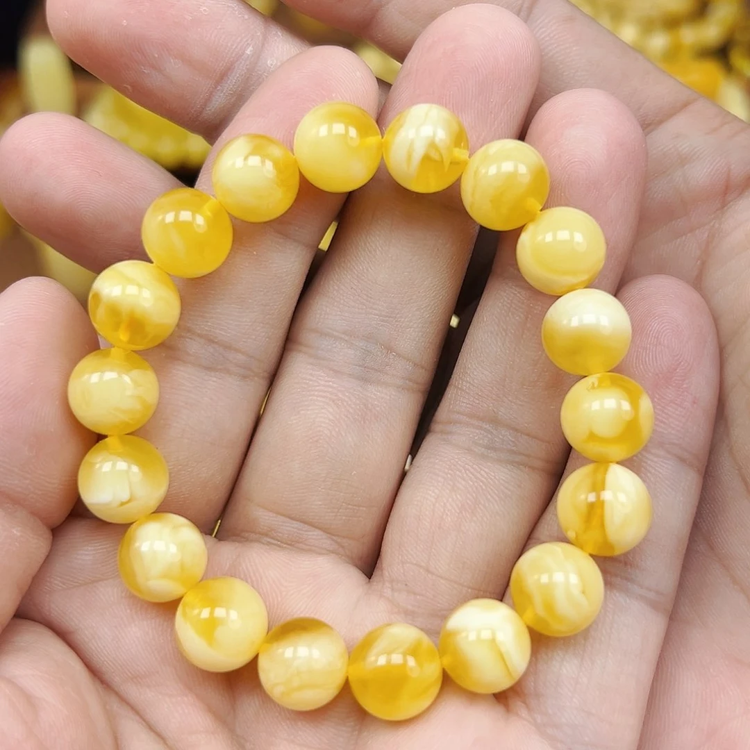 蜜蜡未镶嵌珠宝奇石单圈11.4mm，14.3克