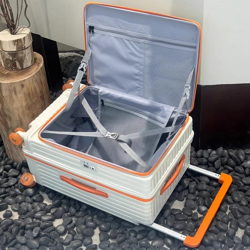 侧开盖旅行箱女24寸大容量行李箱可扩展密码箱男宽拉杆登机箱20寸