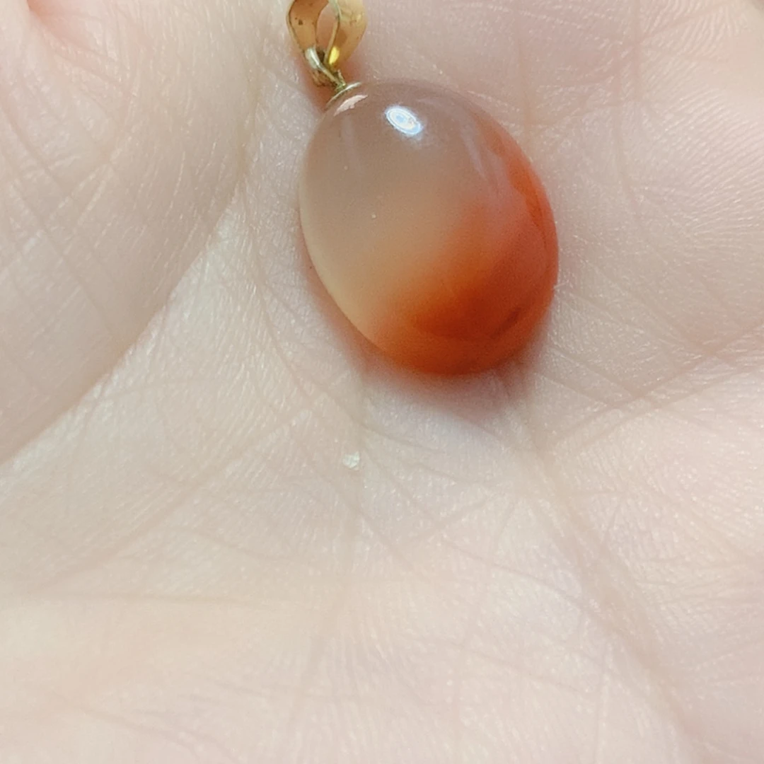 南红玛瑙银S925镶嵌吊坠(不含链)