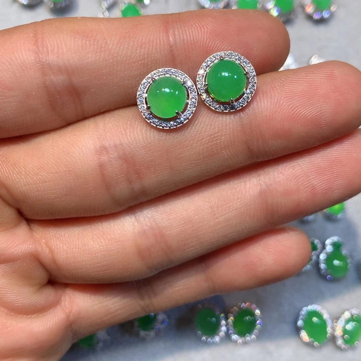 翡翠未镶嵌戒指翡翠耳钉