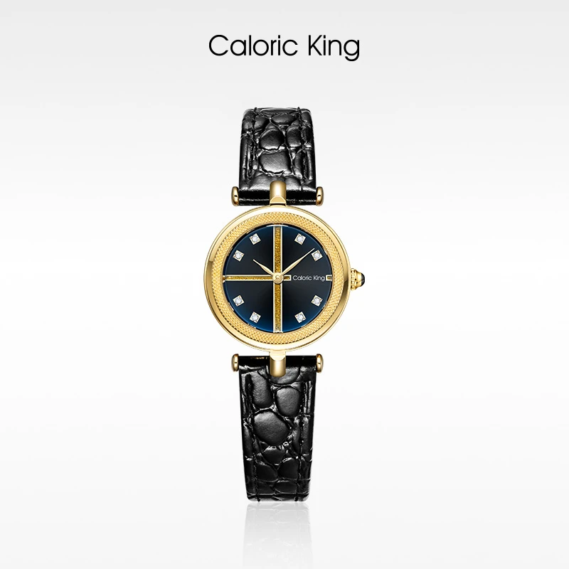 Caloric King复古·摩登世界腕表高级感女士手表皮带防水